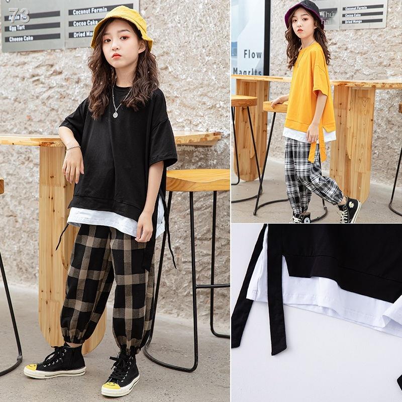 LQuần áo trẻ em, bộ đồ mùa hè cho bé gái, phong cách phương Tây, quần áo rộng rãi của trẻ em, 12 -cô gái béo tuổi trung