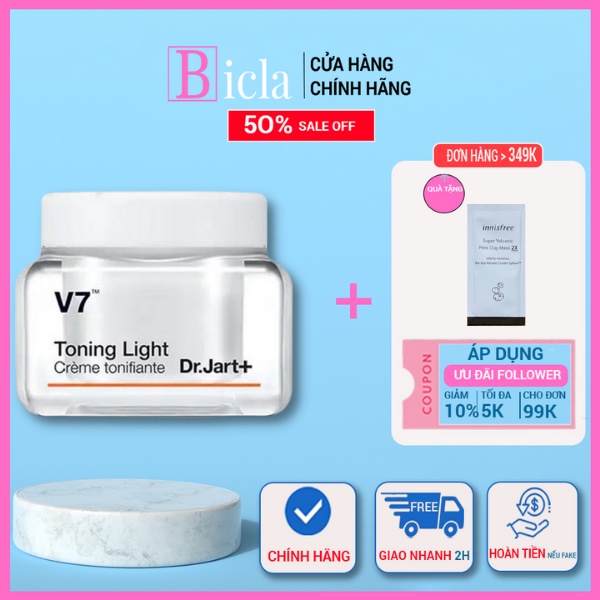 [Chính Hãng] Kem Mặt V7 Toning Light Dr.Jart+ Mini Size 15ml - Kem Mặt V7 Pink Toning Dr.Jart