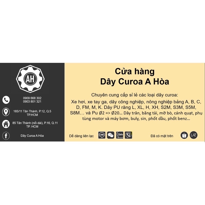 Dây curoa  S3M đủ số