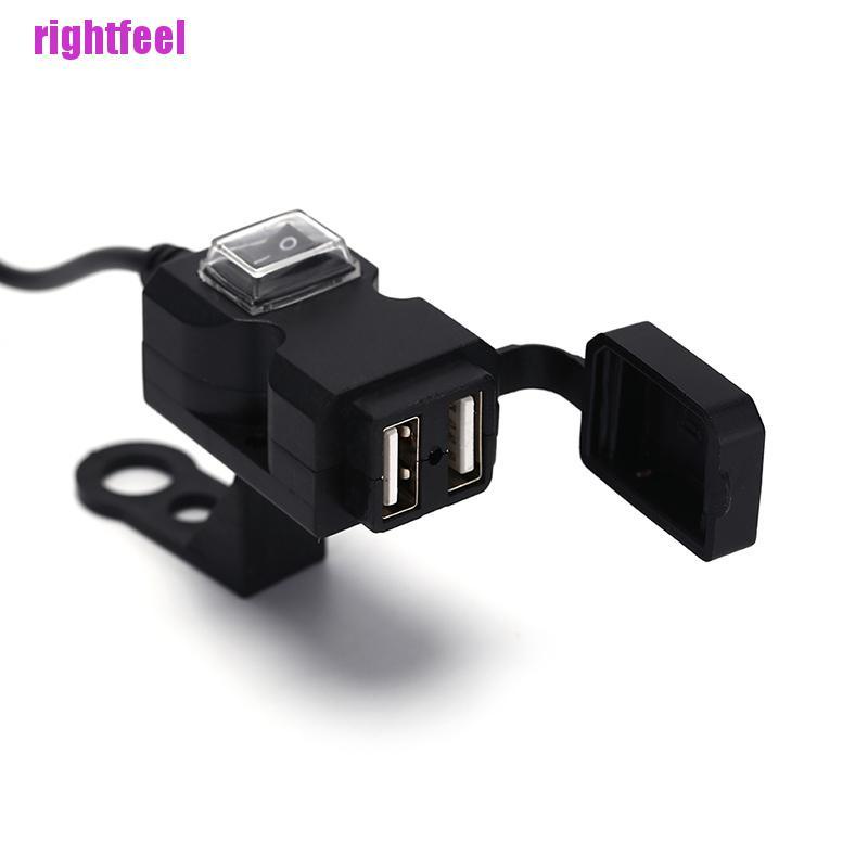 Ổ Cắm Sạc Usb Kép 12v Chống Nước Có Công Tắc Và Lái Xe Mô Tô