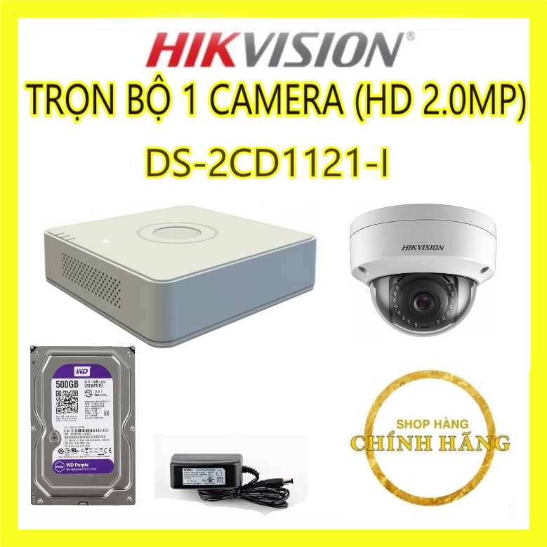 TRỌN BỘ 1 CAMERA HIKVISION DS-2CD1121-I (HD 2.0MP) + ĐẦU GHI HÌNH DS-7104NI-Q1 +ổ cứng 500G