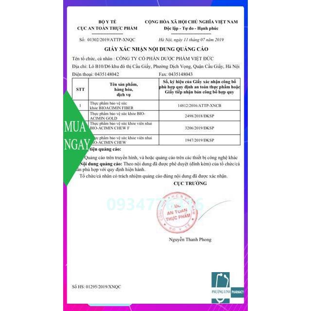 Bio-acimin Fiber rau củ bổ sung chất xơ làm giảm tình trạng táo bón ở trẻ .... (hộp 30 gói)