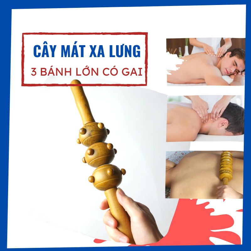 Cây lăn mát xa toàn thân 3 bánh quả gaiFREESHIPDụng cụ mát xa chăm sóc sức khỏe