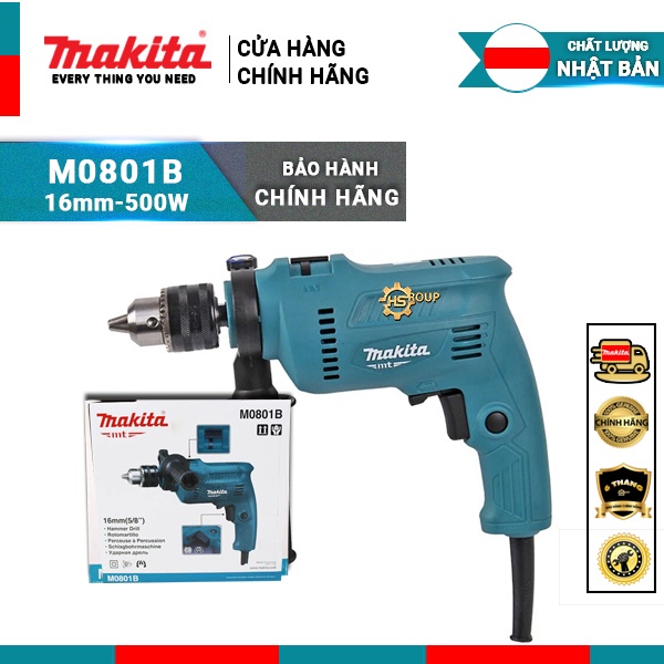 Máy khoan Makita M0801B (16mm-500W) | Máy khoan búa Makita chính hãng