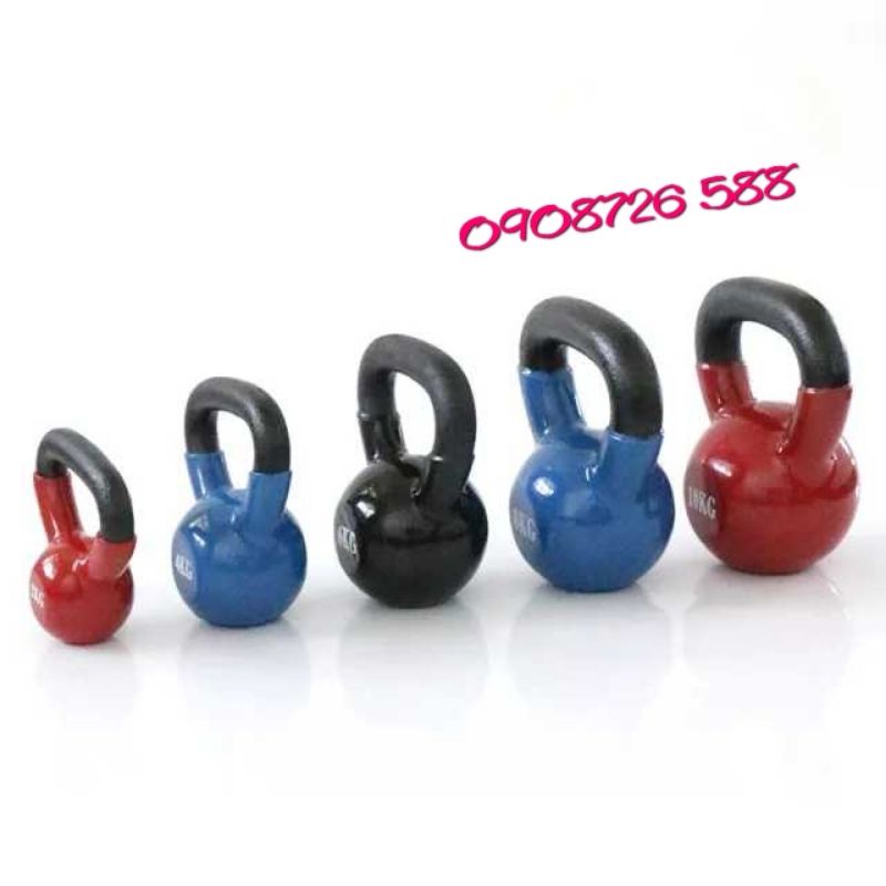 Tạ Bình Vôi,Tạ Quai Xách, Tạ ấm 12KG - KETTLEBELL Bọc Cao Su Cao Cấp Chính Hãng IRON BULL