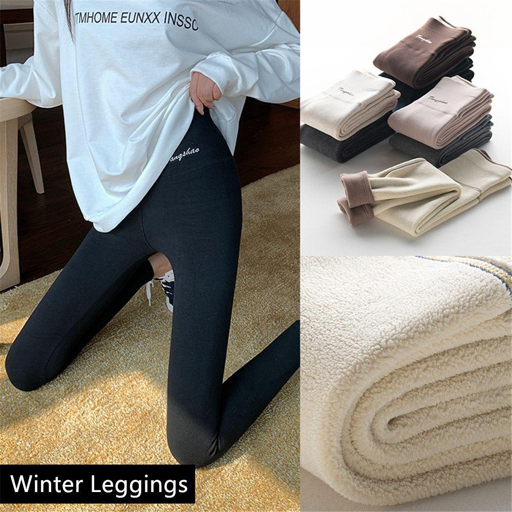 Quần Legging Lông Cừu Lưng Cao Thời Trang Cho Nữ