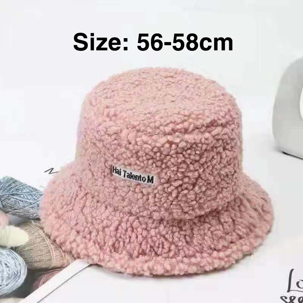 YRSHOP* Nón Len Mềm Mại Thời Trang Hàn Quốc Mũ bucket lông cừu