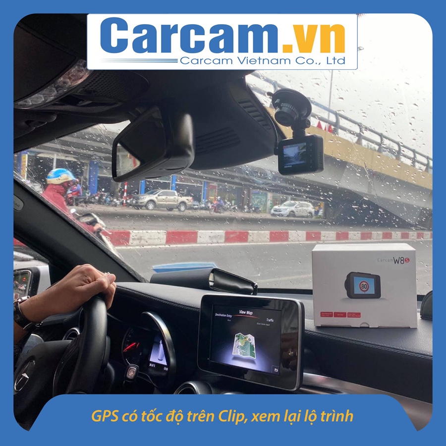 Camera hành trình carcam W8S, đọc biển báo giao thông, ghi hình 4K