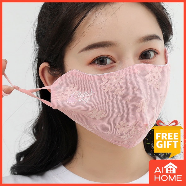 Spring and Summer lace mask women's thin sun-proof breathable goddess sexy washable veil face towel face cover large cloth mask