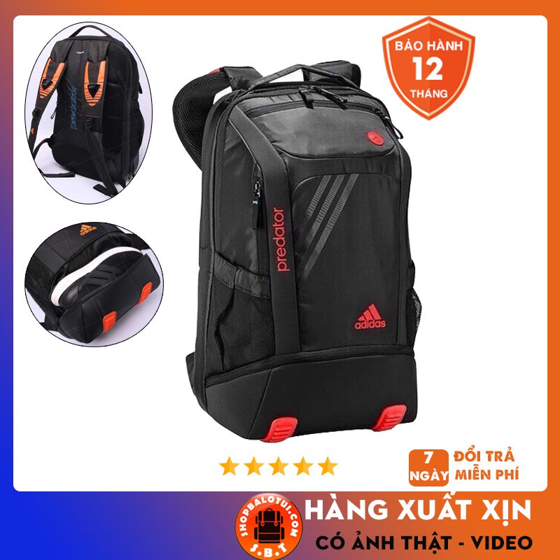 Balo Adidas Predator thể thao du lịch, balo laptop 15 16 17 inch dành cho nam nữ chống nước có ngăn để giày riêng