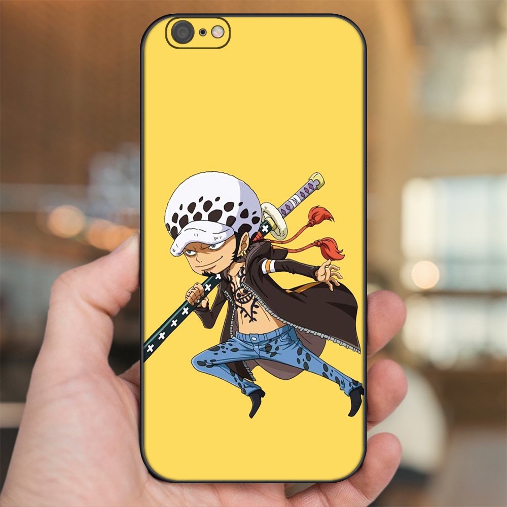 Ốp lưng iPhone 6 Plus, 6s Plus dẻo đen cạnh vuông in hình Law One Piece