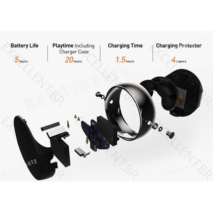 Song x Tai nghe Bluetooth Tws True Wireless 5.0 Star Ring Binaural Sports Running In-Ear