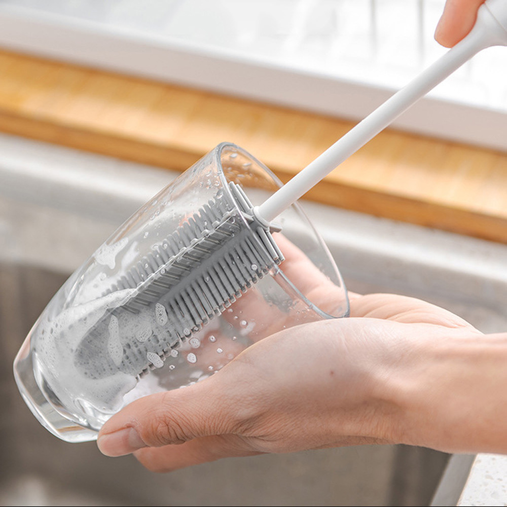 Bàn Chải Silicone Cán Dài Vệ Sinh Bình Nước/Bình Nước