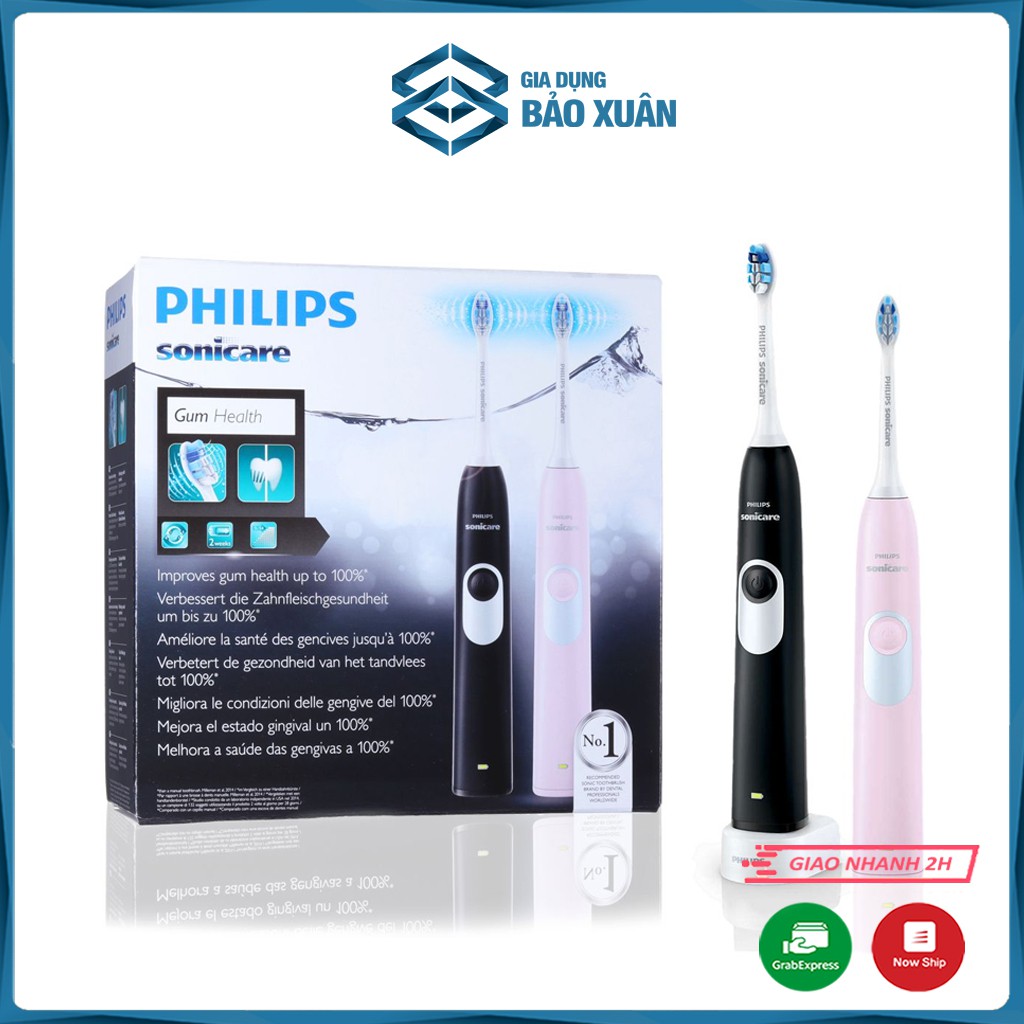 Set 2 bàn chải điện Philips Sonicare HX6232/41 - Màu đen và hồng