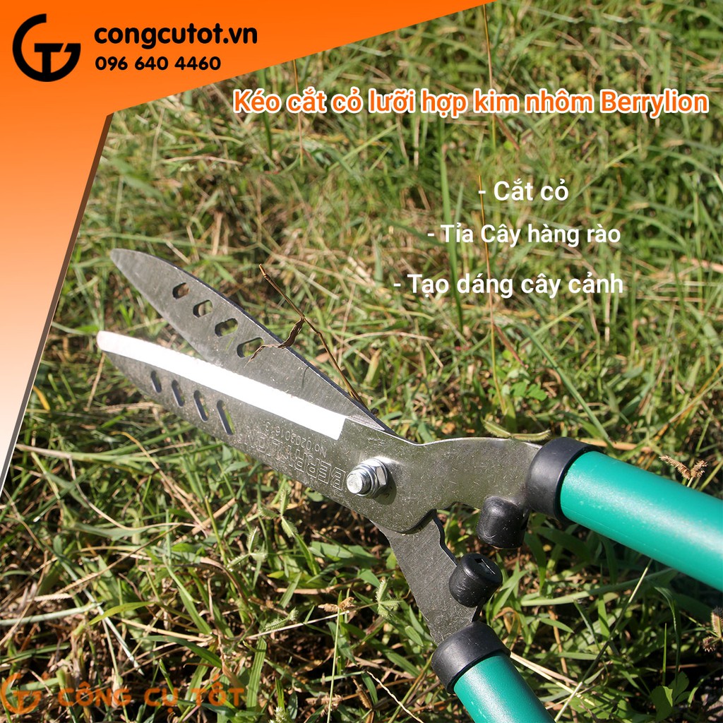 Kéo cắt cỏ cán tăng cao su lưỡi hợp kim nhôm Berrylion 840mm 1613