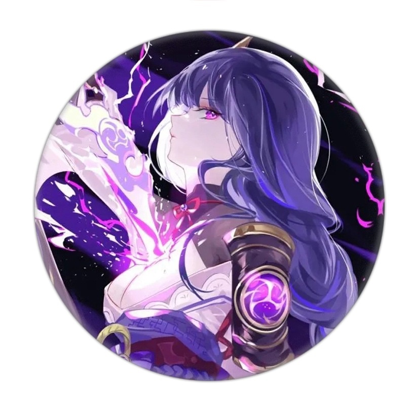 Huy hiệu Badge in hình EI RAIDEN SHOGUN BAAL game GENSHIN IMPACT cài áo túi sưu tầm anime chibi