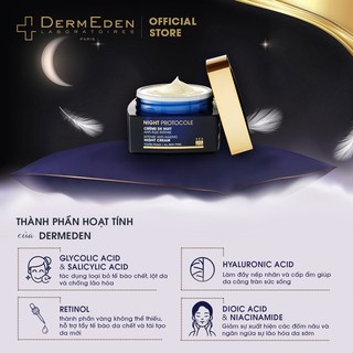 Bộ sản phẩm chăm sóc da ban đêm chống lão hóa DERMEDEN Night Protocole Retinol 1% + Niacinamide 5% + HA 1%