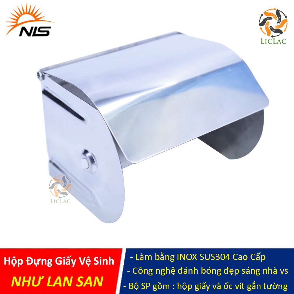 Hộp Đựng Giấy Vệ Sinh NHƯ LAN SAN chất liệu INOX 304 không ghỉ gắn tường nhà tắm, nhà vệ sinh - LICLAC