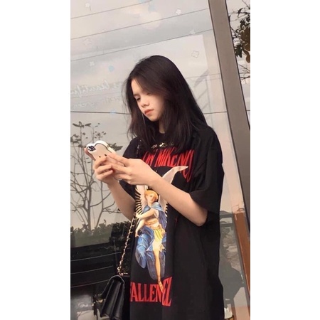 Áo phông Miken.co Fallen Angel chất cotton HARIQUEEN - Áo thun tay lỡ nam nữ unisex freesize form rộng 65kg