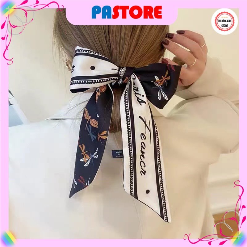 Khăn lụa buộc tóc Turban, khăn lụa choàng quàng cổ, Cột Tóc, quấn túi phong cách Hàn Quốc.