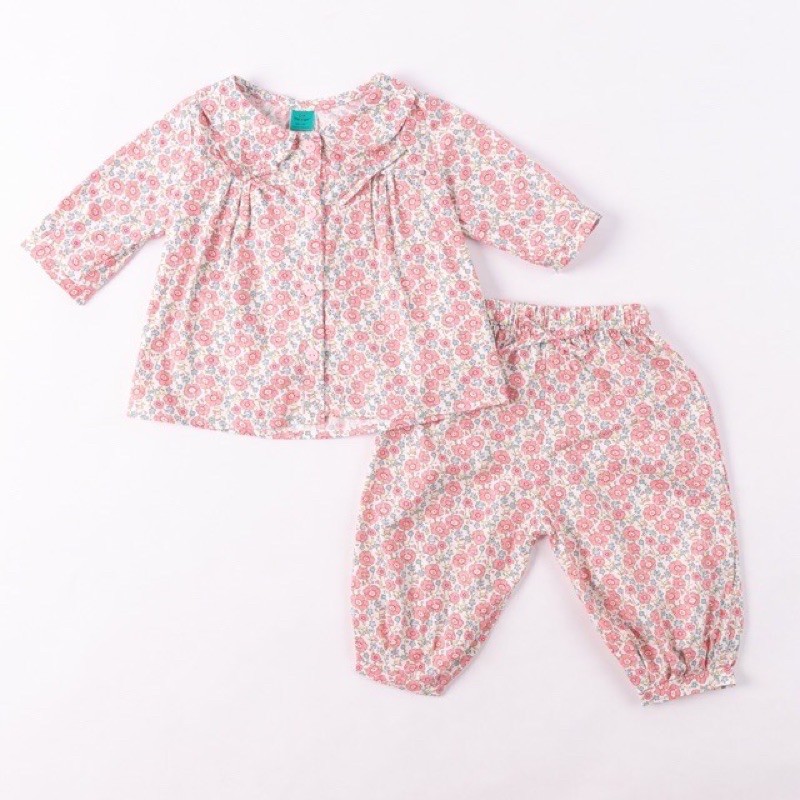 Bộ pijama dài tay thu đông bé gái-set bộ tay dài tiểu thư bé gái