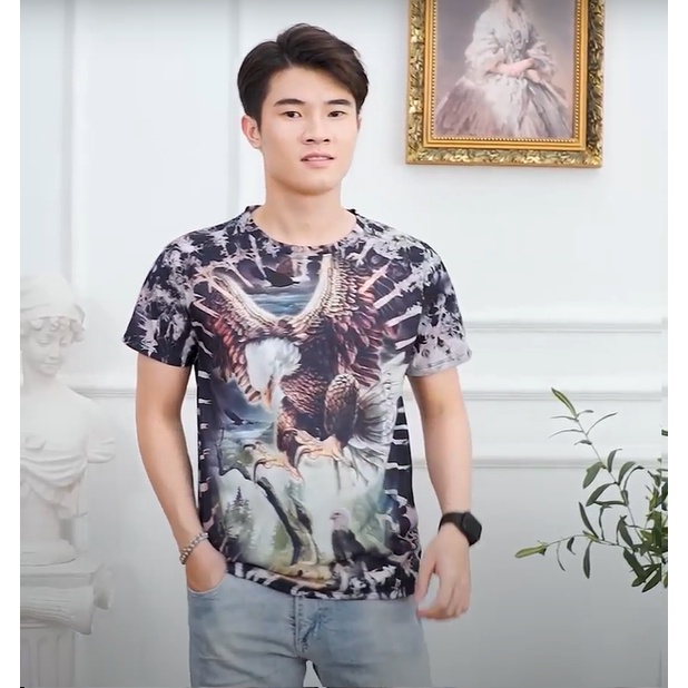 áo thun cộc tay in hình đại bàng