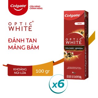 Combo 6 hộp Kem đánh răng Colgate Optic White Plus|Volcanic 100g