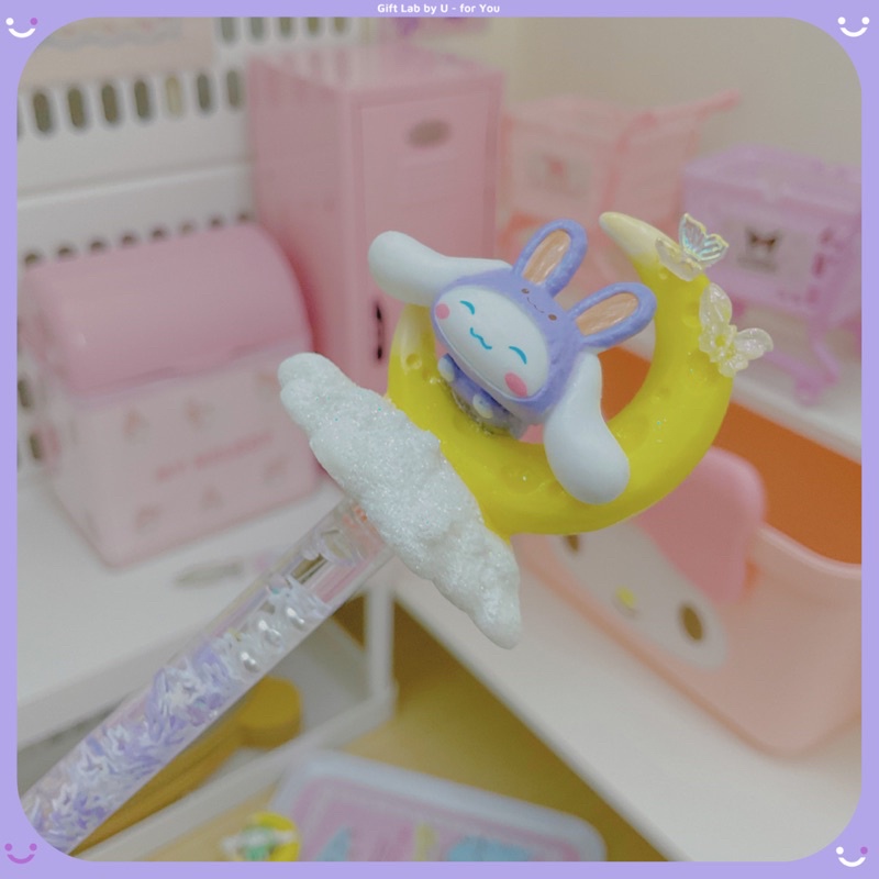 Bút unboxing tiểu thư dễ thương dọc giấy cắt washi/sticker charm sanrio | handmade