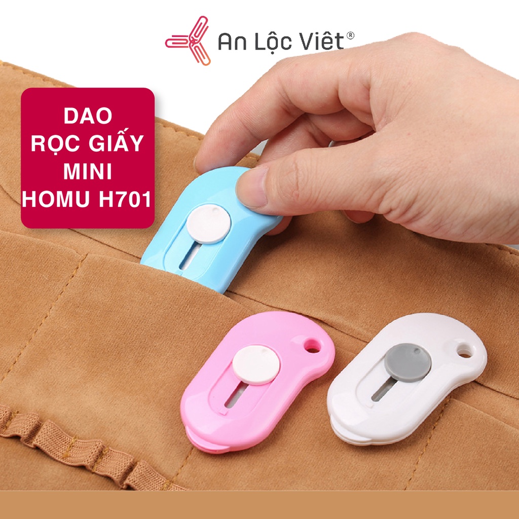 Set 2 Cây Dao Rọc Giấy Văn Phòng Mini 901 0,4mm, 618 0,4mm màu ngẫu nhiên nhựa cao cấp với lưỡi dao sắc bén