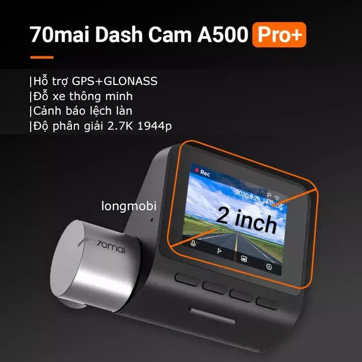 Camera hành trình ô tô Xiaomi 70Mai A500 Pro Plus bản quốc tế - Chính hãng