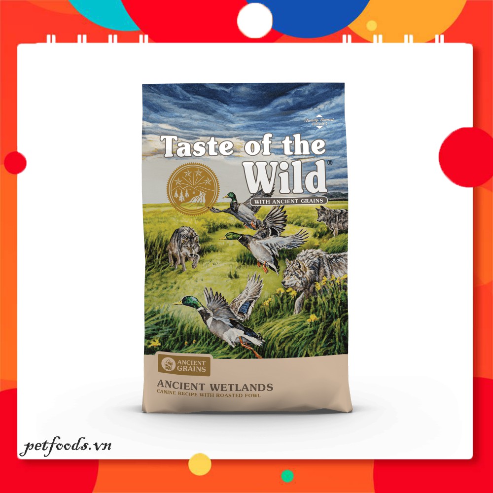 Hạt cho chó TASTE OF THE WILD Wetlands 170g vị Chim Rừng Nướng