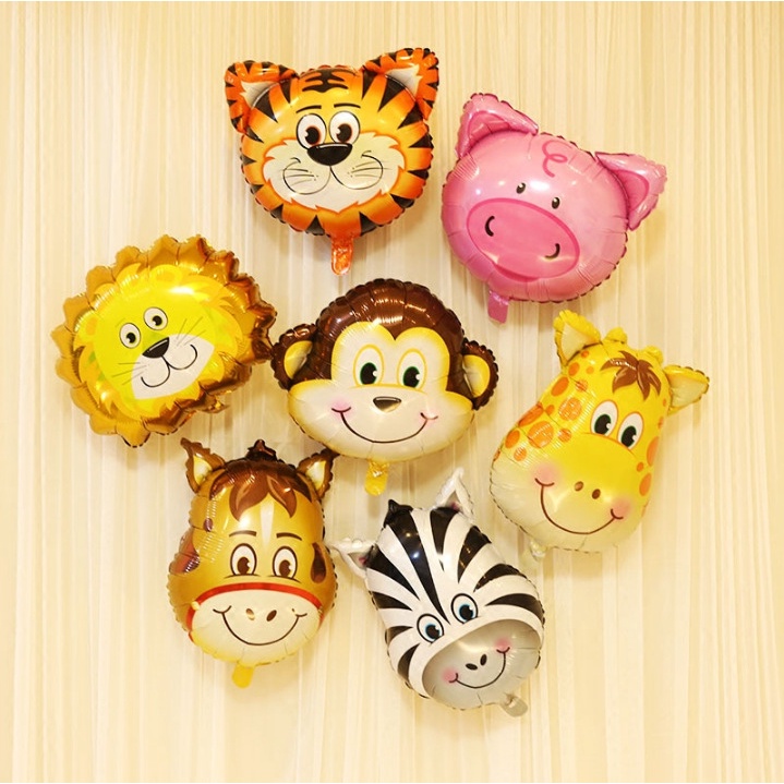 Bong Bóng Hình Động Vật/Sư Tử/Khỉ Hoạt Hình Trang Trí Tiệc Sinh Nhật Cho Bé