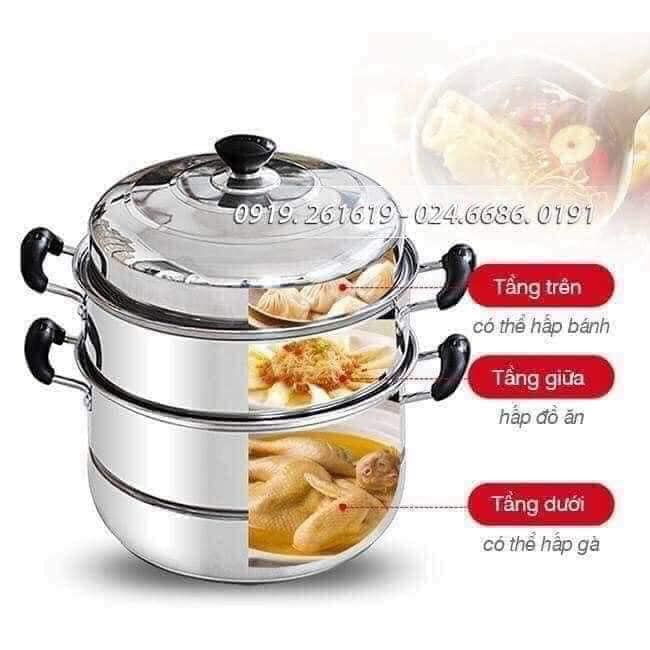 NỒI XỬNG HẤP INOX 3 TẦNG - 28CM