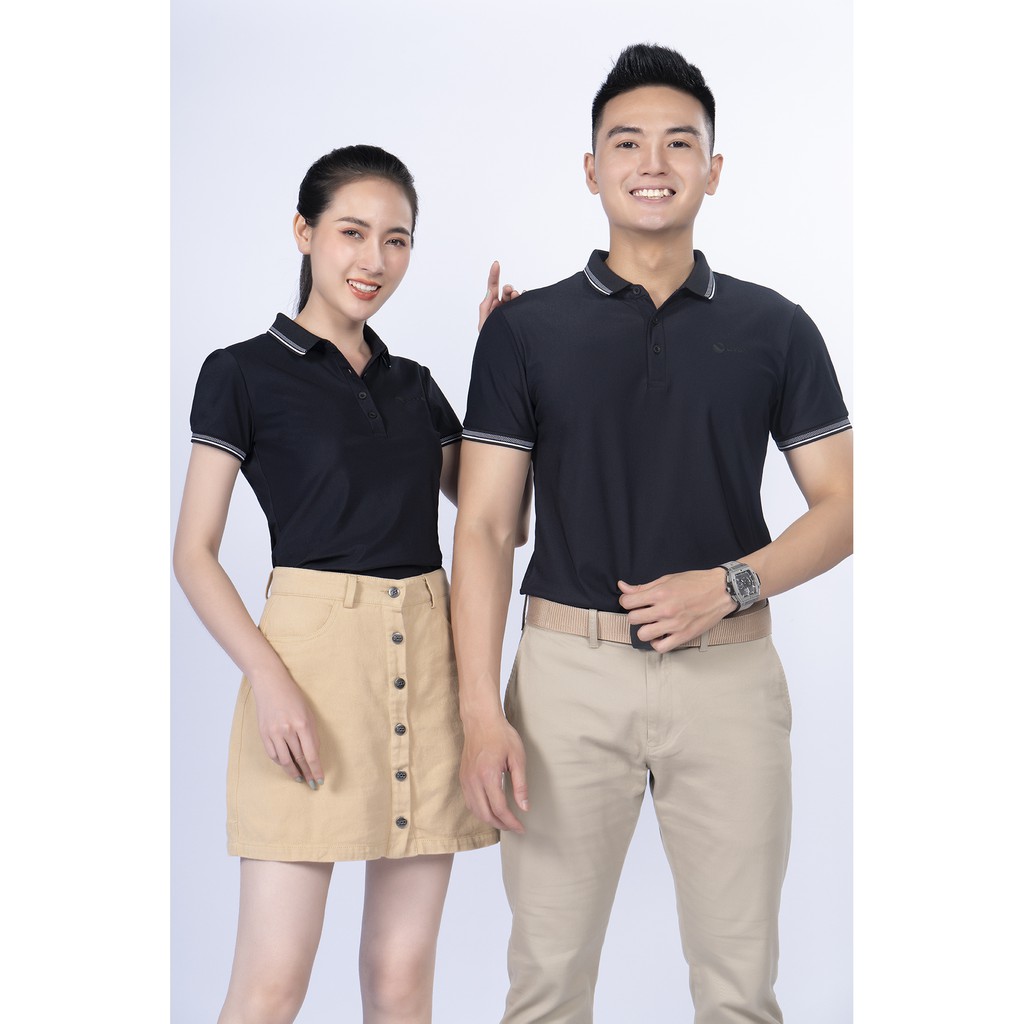 Áo Polo Nữ Nova Livan Sport Màu Đen Kháng Khuẩn Thoáng Khí Không Nhăn Cổ Bo Cao Cấp