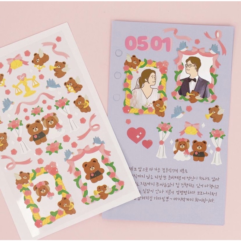 STICKERS HÌNH DÁN GẤU NÂU TRANG TRÍ - DAISO HÀN QUỐC