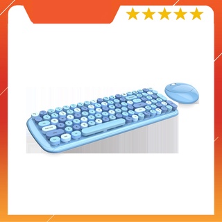 Bộ Bàn Phím Chuột Tròn Giả Cơ Không Dây Candy Mofii Dễ Thương - Tặng kèm stickers + Bàn Di Chuột