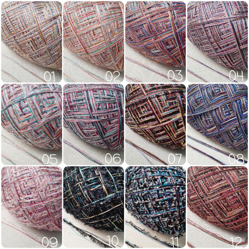 50gr Sợi rayon chập len, cotton các loại