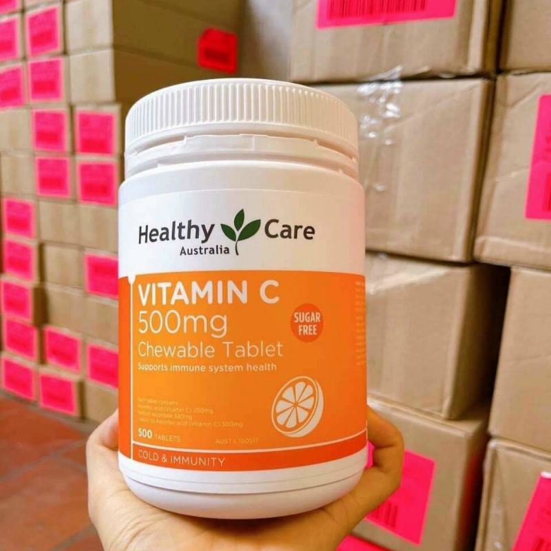 Viên Vitamin C Healthy care 500mg hộp 500 viên Úc