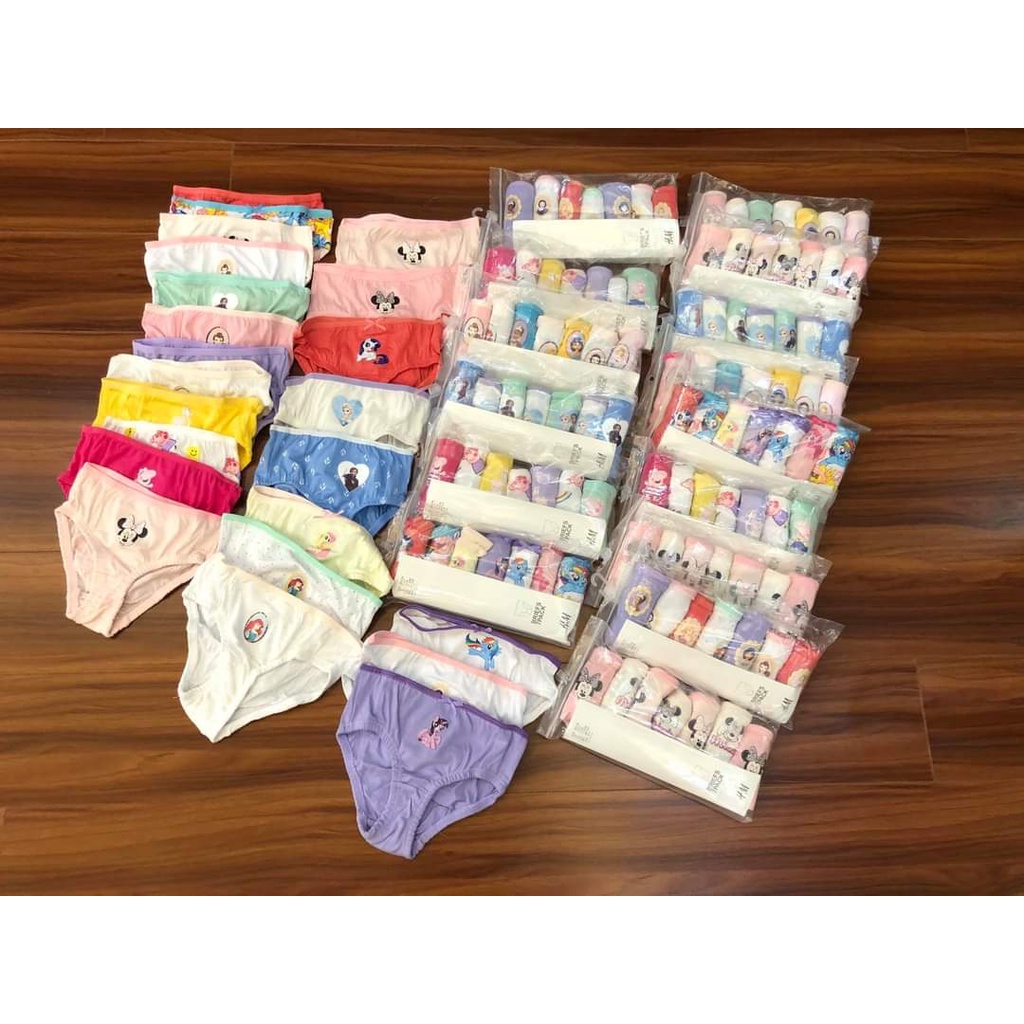 Set 7 quần chip tam giác bé gái, quần lót trẻ em cotton cao cấp mềm mịn thoáng mát