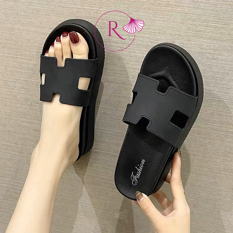 DÉP KIỂU NỮ QUAI NGANG CHỮ H ĐẾ CAO 5CM MỀM MẠI ÊM CHÂN HOTREND - RUBISHOES