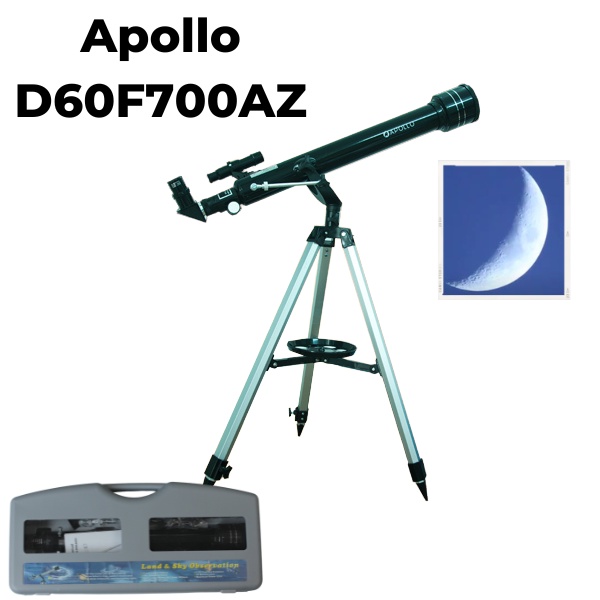 Kính thiên văn khúc xạ giá rẻ Apollo D60F700 TX, kính phổ thông dành cho học sinh