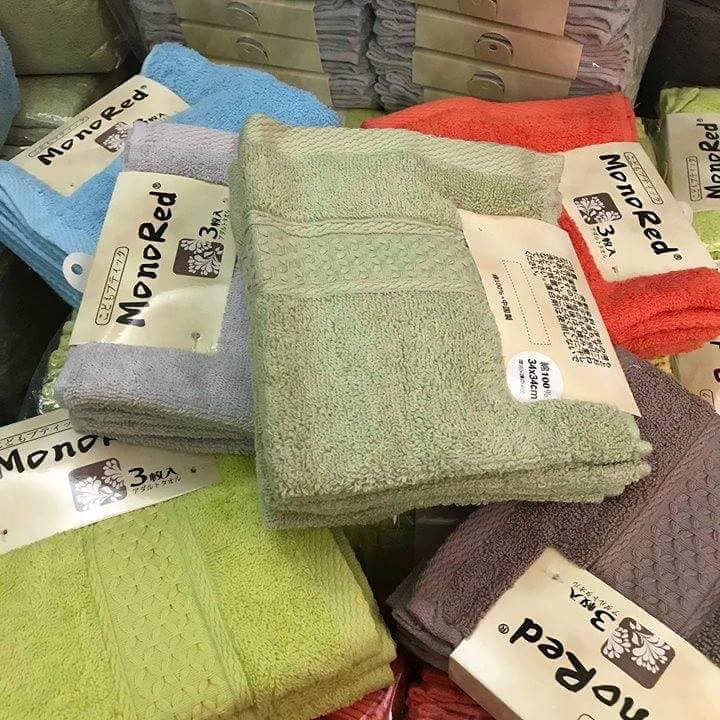 Khăn mặt Nhật Bản MonoRed 34cm - khăn lau mặt vải bông cotton cao cấp