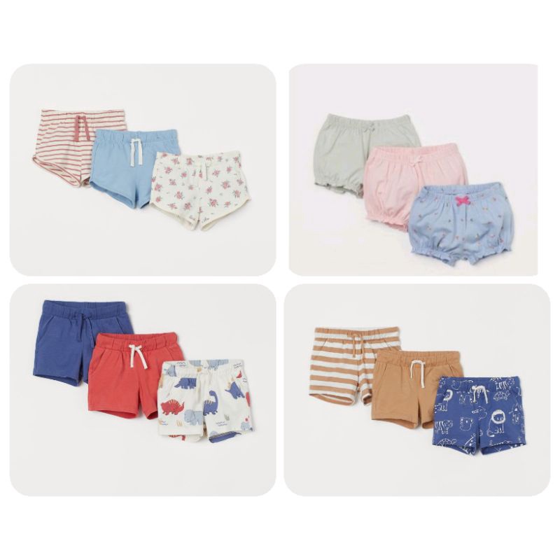 Set 3 quần đùi bé gái/bé trai HM