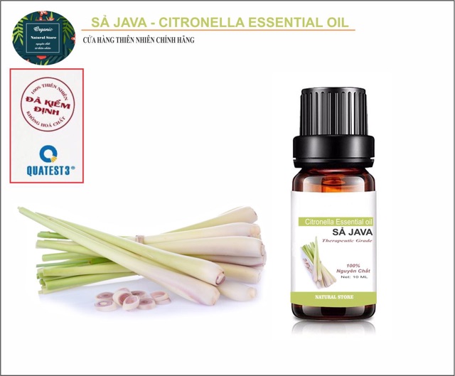 Tinh Dầu Sả Java 10ML Nguyên Chất Organic ( Citronella Essential Oil )