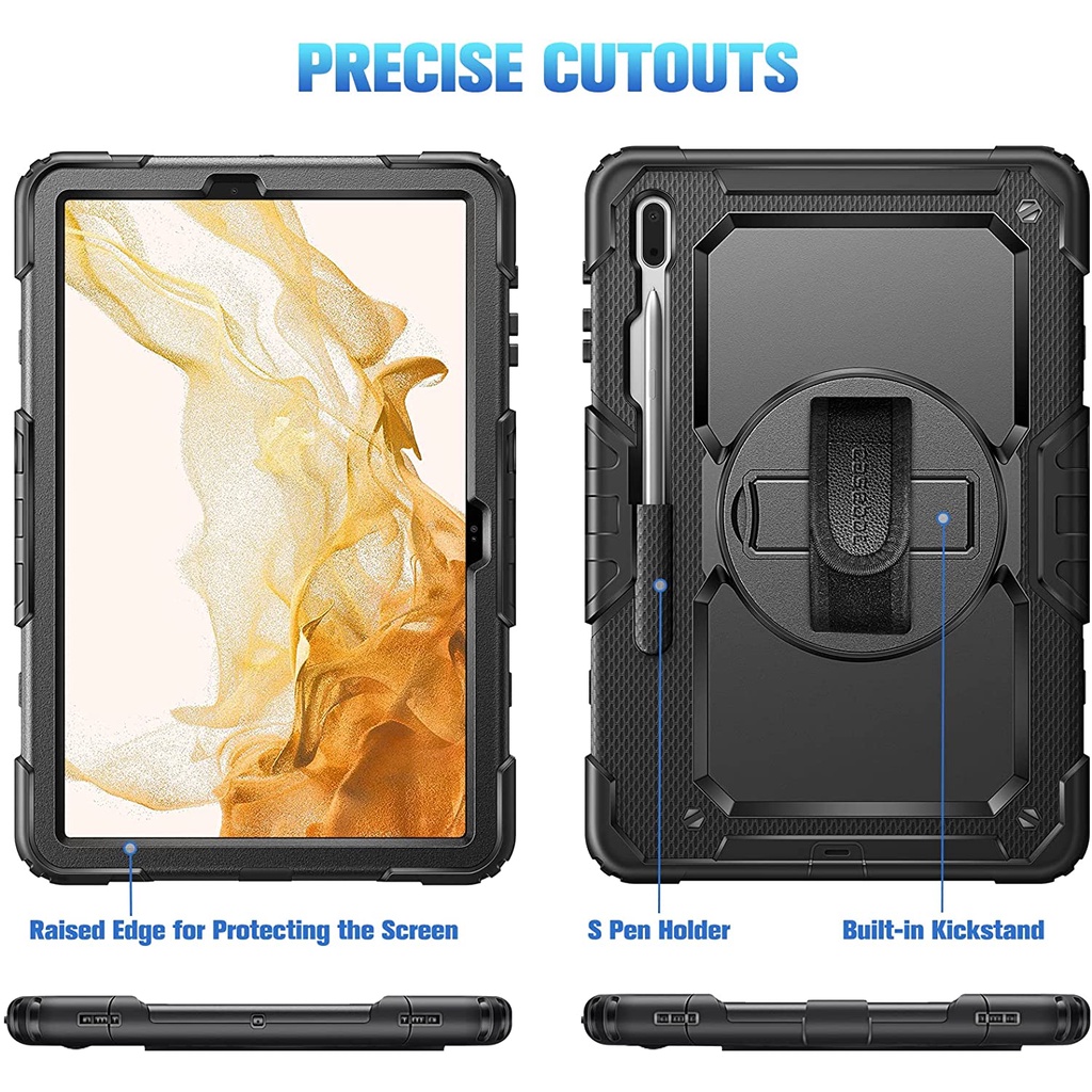 Chống Sốc Ốp Điện Thoại Có Giá Đỡ Xoay Cho samsung galaxy tab s9 plus / s9 fe plus / s8 plus / s7 fe / s7 plus tab a8 10.5 tab s9 / s8 / s7 / a7 lite s6 lite