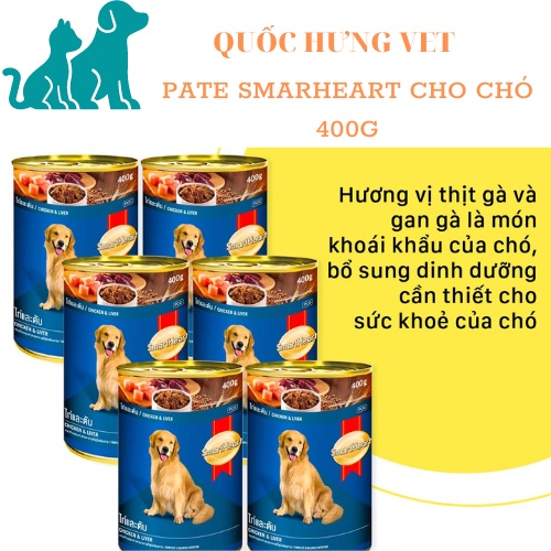 Pate Lon Smartheart Vị Bò/Gà&Gan 400g - Quốc Hưng Vet