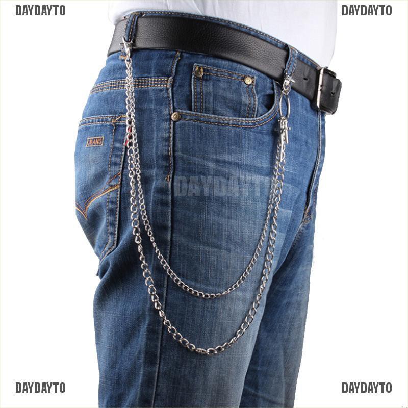 Dây Xích Đeo Thắt Lưng Hai Lớp Kèm Móc Khóa Cho Nam Nữ