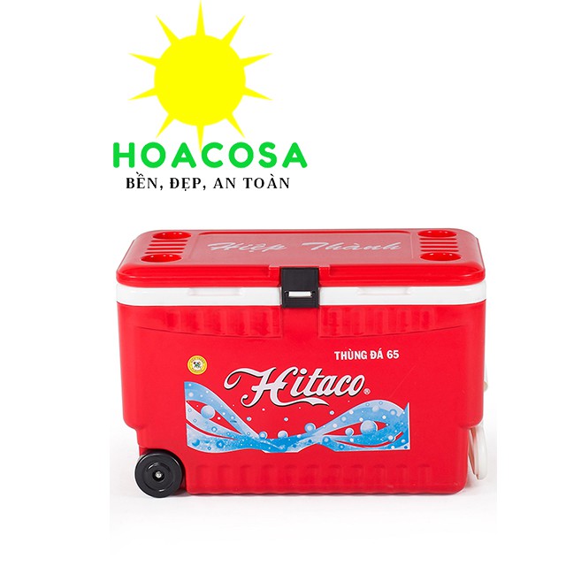 Thùng Đá Nhựa 65 Lít (65L) Hitaco ( Nhựa Hiệp Thành) - Có Bánh xe, Vòi Xả Tiện Lợi- Đồ Gia Dụng Hoacosa.