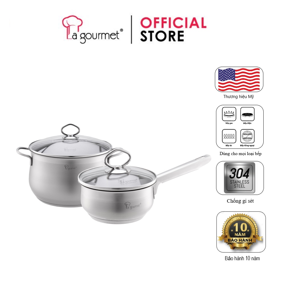 Bộ nồi Inox 304 18/10 La gourmet Classic Petite Set (bảo hành 10 năm) - 017994