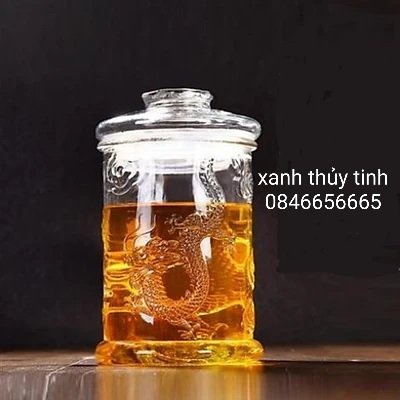 Bình thủy tinh trụ rồng dung tích 6 lít